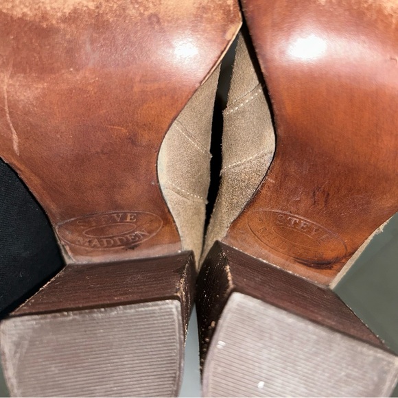 *ALL LEATHER* Genuine suede/leather stacked heel distressed Sam Edelman boots - Picture 5 of 16